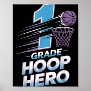 Poster Hero Hoop de primeira classe - 1rua de basquete de