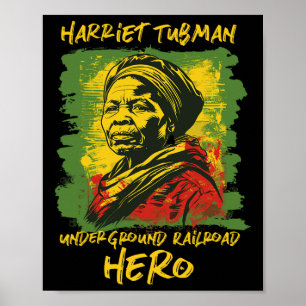 Poster Herói da Ferrovia Clandestina Harriet Tubman Histó