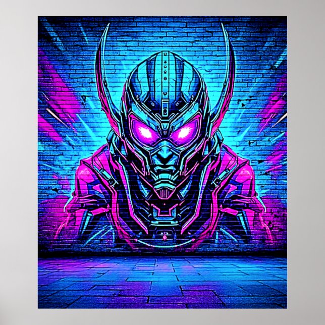 Poster Heroico Cyberpunk Vibe (Frente)