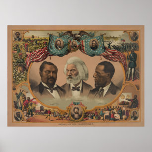Poster Heróis da Corrida Colorida 1881 Frederick Douglass