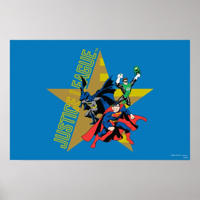 Poster Heróis da Estrela da Liga da Justiça (Frente)