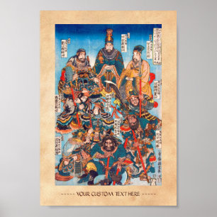 Póster Heróis da Legenda Suikoden Utagawa Kuniyoshi