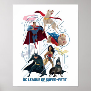 Poster Heróis e Super-Animais da Trinidade DC