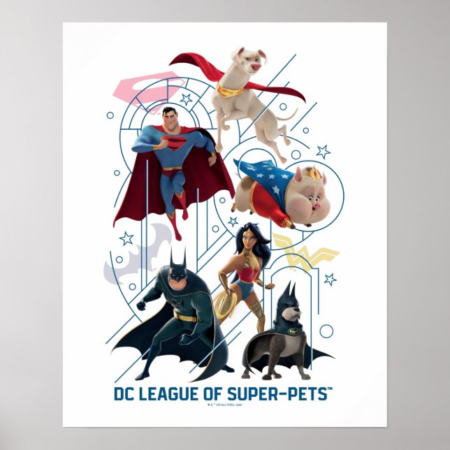 Poster Heróis e Super-Animais da Trinidade DC (Frente)