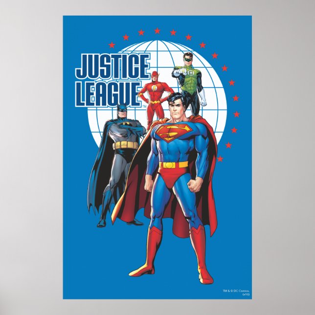 Póster Heróis Globais da Liga da Justiça (Frente)