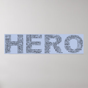 Poster Heróis na Luta Contra o Cancer (Texto Preto)