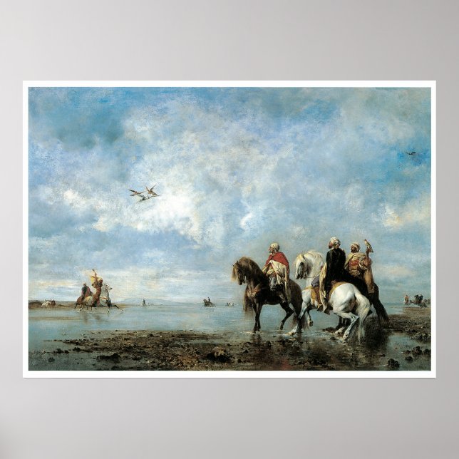 Poster Heron Hunt (Argélia), 1865 Eugene Fromentin (Frente)