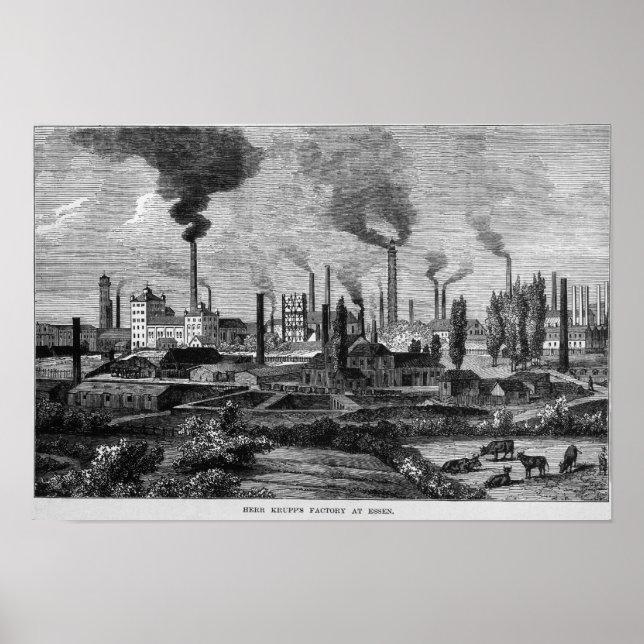 Póster Herr Krupp's Fatory em Essen, Alemanha (Frente)