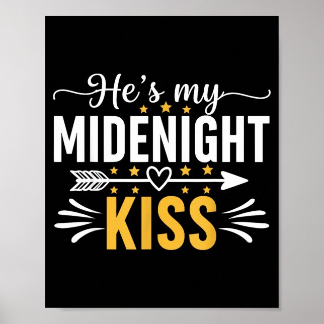 Poster He's My Midnight Kiss Happy New Year Nye Matching  (Frente)