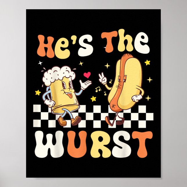 Poster Hes, O Presente De Cerveja De Salsicha Retro De Wu (Frente)