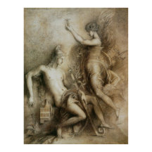 Hesiod e Musa - Arte Simmbolista de Gustave Moreau