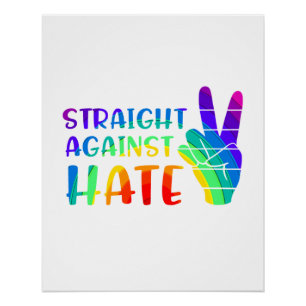 Póster Hetero contra o ódio - Orgulho de Ally LGBTQ+