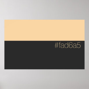 Poster Hex FAD6A5 Laranja Bege Quente Pêssego Minimalista