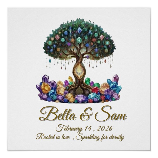 Póster Hexagon wedding invitation coaster (Frente)