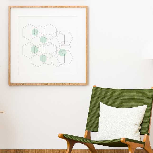 Poster Hexágonos Geométricos Modernos e Minimalistas (Criador carregado)