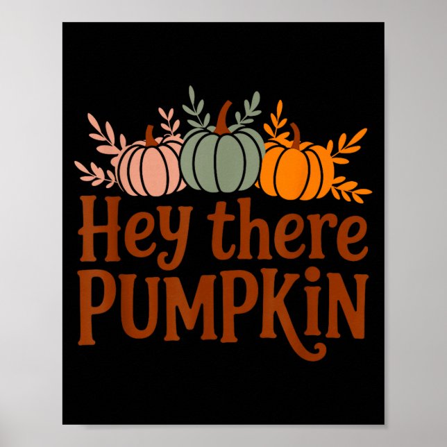 Poster Hey There Pumpkin,trendy Fall Autumn Halloween Ret (Frente)