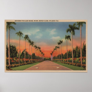 Poster Hialeah, entrada de automóveis do clube de jóque