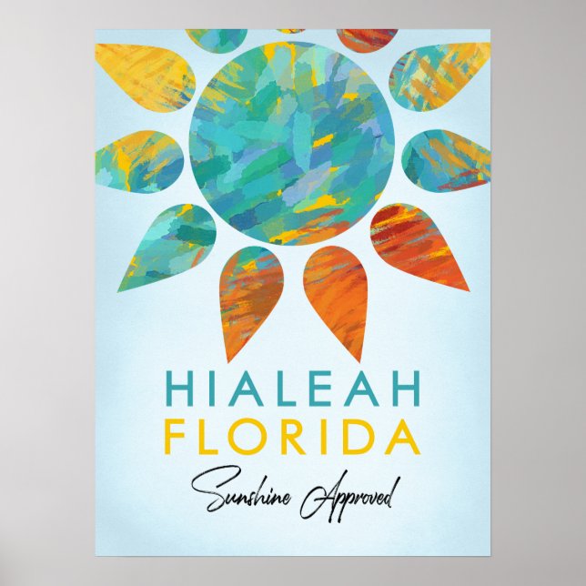 Poster Hialeah Florida Sunshine Viagem (Frente)