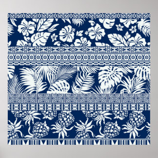 Poster Hibiscus, folhas: papel de parede do ornamento hav