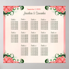 Póster Hibiscus Pink 13 Gráficos de Mesas de Casamento