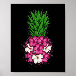 Poster Hibiscus Tropical Havaiana Abacaxi Aloha Havaí