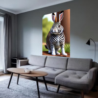Híbrido Zebra, coelho bonito e adorável | Arte AI