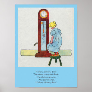 Poster Hickory, Dickory, Mãe Dock Goose Nursery Rhyme
