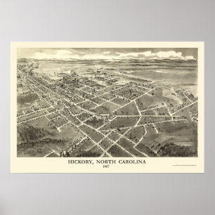 Póster Hickory, NC Panorâmica - 1907