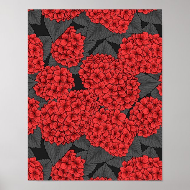 Poster Hidrangea vermelha (Frente)