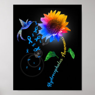 Poster Hidrocefalia Consciência Blue Sunflower Hummingbir