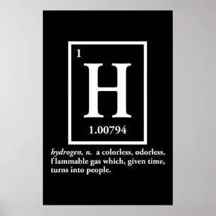 Póster hidrogênio - um gás que transforme em pessoas