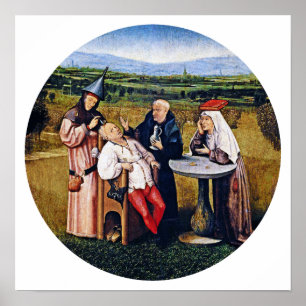 Póster Hieronymous Bosch - extraindo a pedra da loucura