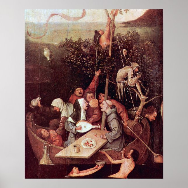 Póster Hieronymus Bosch - A Nave dos Tolos (Frente)