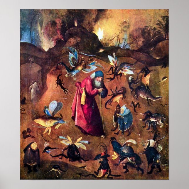 Póster Hieronymus Bosch-Temptation de Ruas. Anthony (Frente)