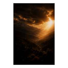 Póster High Atlas Mountains Sunburst Poster