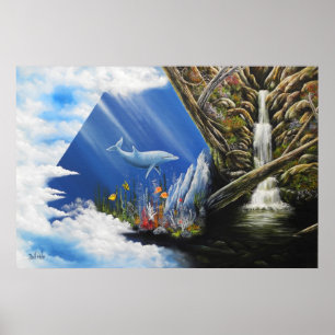 Póster High Energy Print of Oil Painting