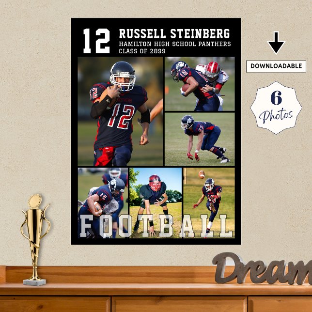 Poster High School Football Senior Night 6 Photo Collage (Criador carregado)
