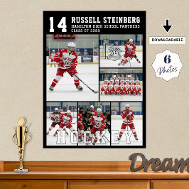 Poster High School Hockey Senior Night 6 Photo Collage