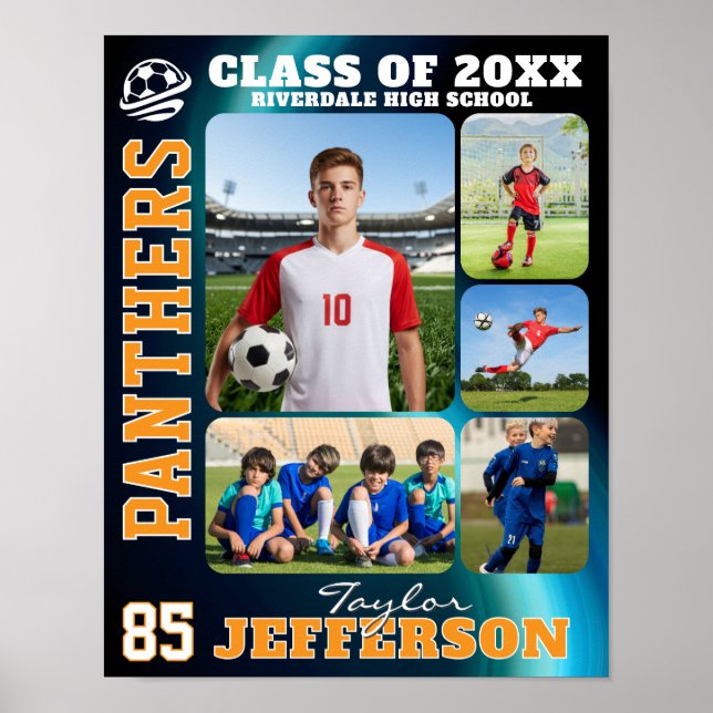 Poster High School Soccer Team Sports Picture Collage (Frente)