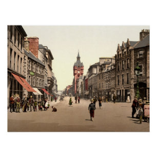 Póster High Street Scotland Vintage