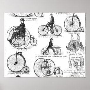 Póster high wheeler bicycle penny farthing