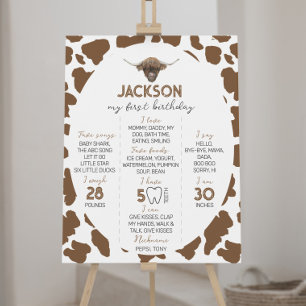 Poster Highland Cow First Birday - Sinal de Marco