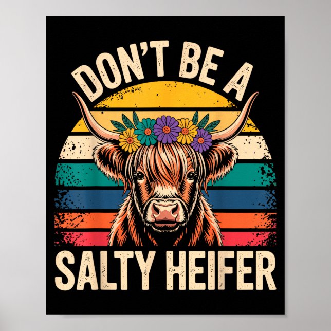 Poster Highland Cow Shirt Funny Men Women  (Frente)