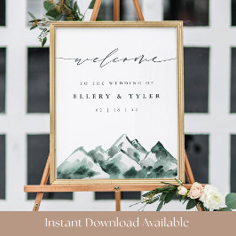 Poster Highland | Mountain Wedding Printable Welcome Sign