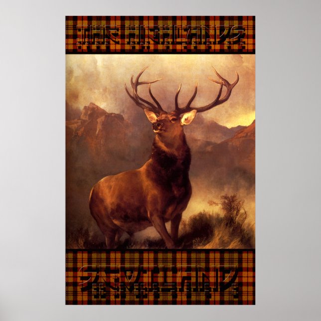 Póster Highlands Scotland - The Scottish Stag (Frente)