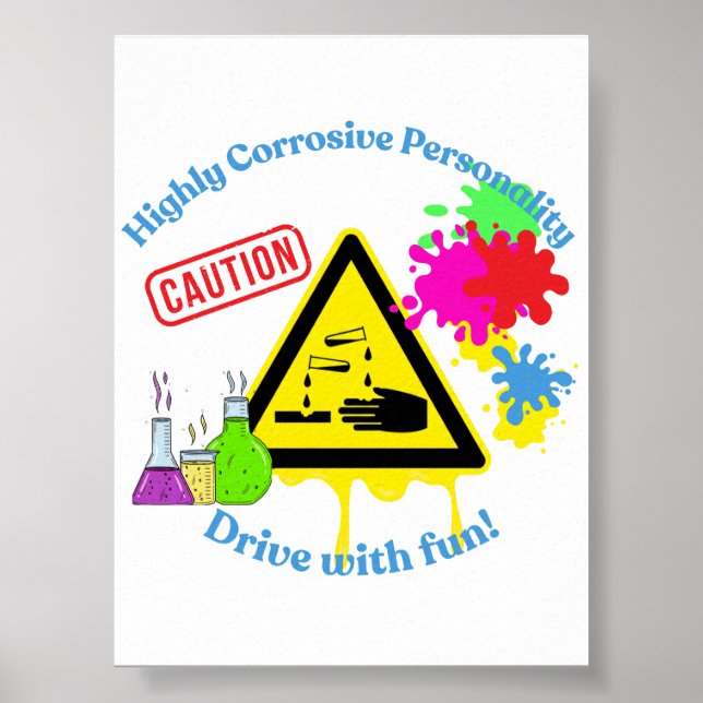 Poster Highly Corrosive Personality Class 8 ADR Trucker (Frente)