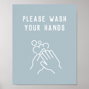 Poster Higiene do Office Lave Suas Mãos