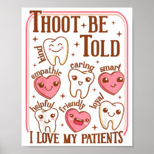 Poster Higienista Dental Dia dos Namorados Dentista Esqua