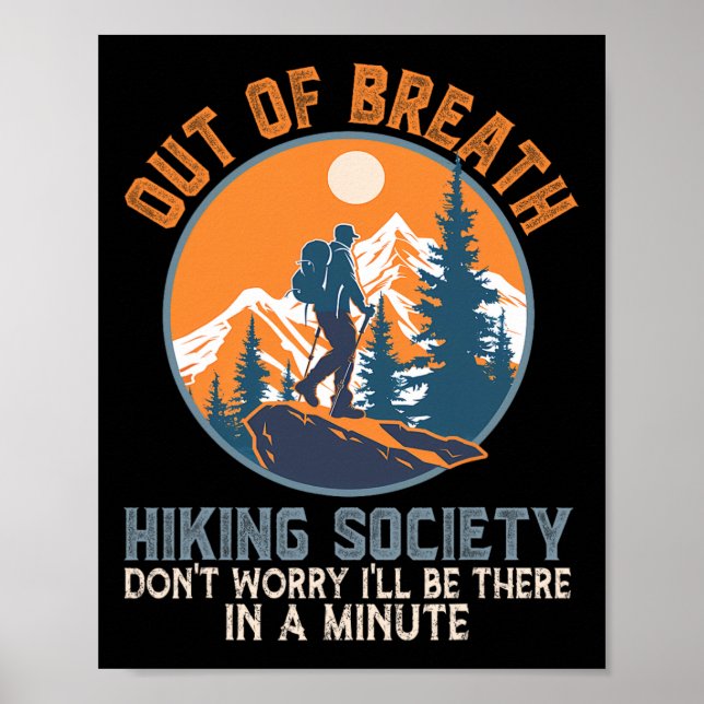 Poster Hiker De Caminho De Montanha Fora De Ar (Frente)