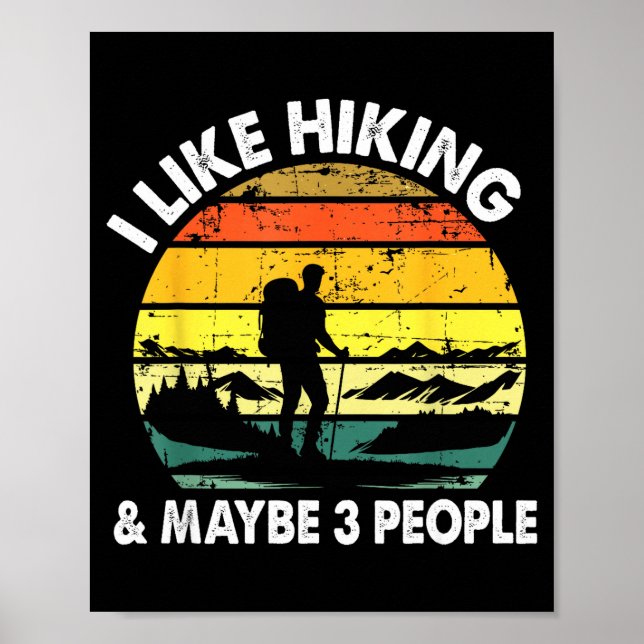 Poster Hiking Tee For Men Women Outdoorsy Hiker Hiking  (Frente)